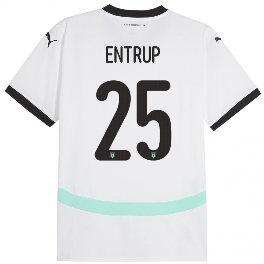 Kids Football Austria Maximilian Entrup #25 White Away Jersey 24-26 T-Shirt Uk