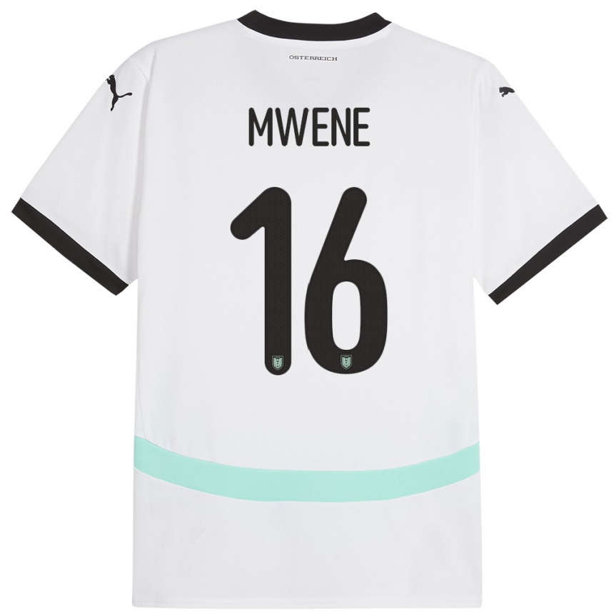 Kids Football Austria Phillipp Mwene #16 White Away Jersey 24-26 T-Shirt Uk