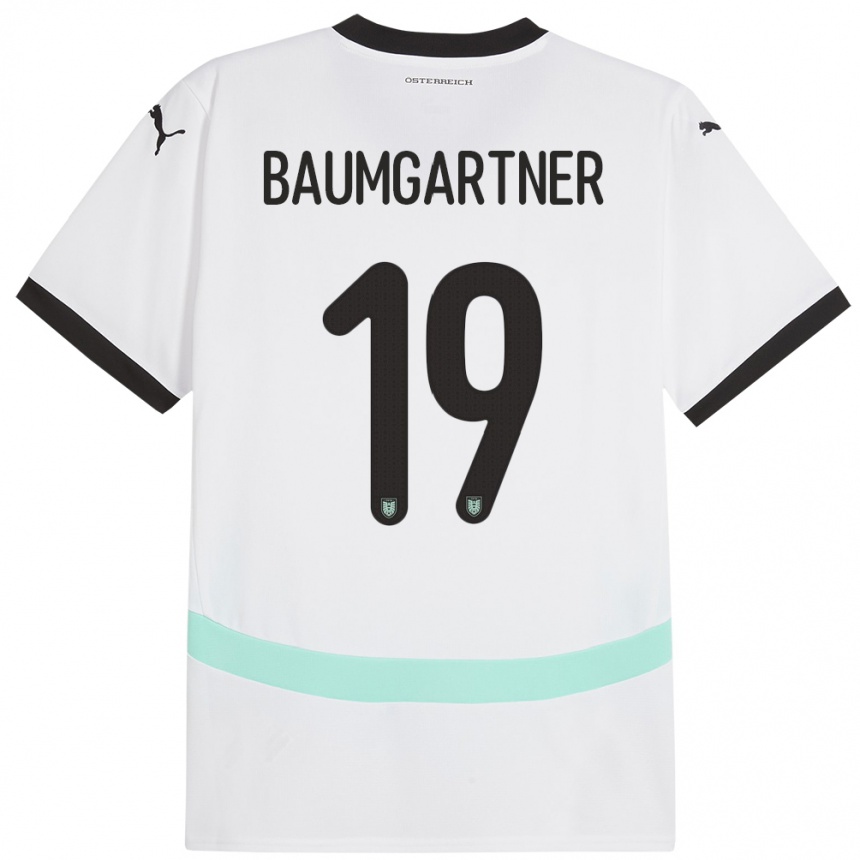 Kids Football Austria Christoph Baumgartner #19 White Away Jersey 24-26 T-Shirt Uk