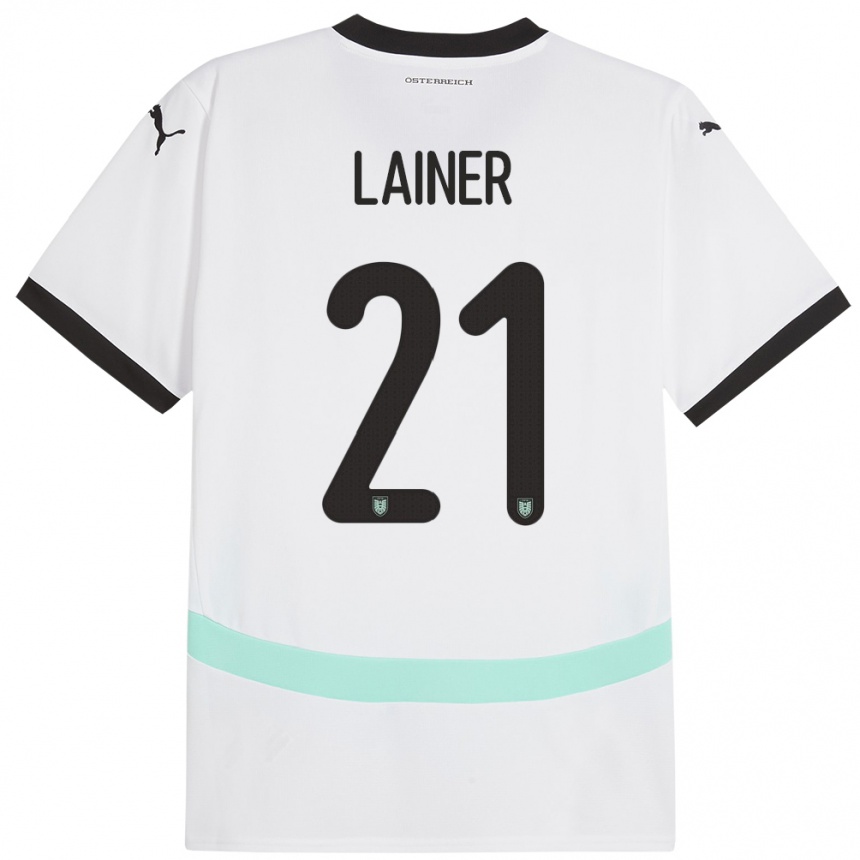 Kids Football Austria Stefan Lainer #21 White Away Jersey 24-26 T-Shirt Uk