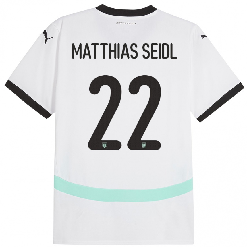 Kids Football Austria Matthias Seidl #22 White Away Jersey 24-26 T-Shirt Uk