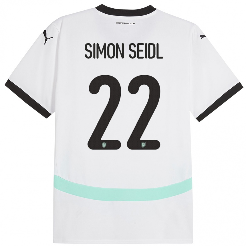 Kids Football Austria Simon Seidl #22 White Away Jersey 24-26 T-Shirt Uk