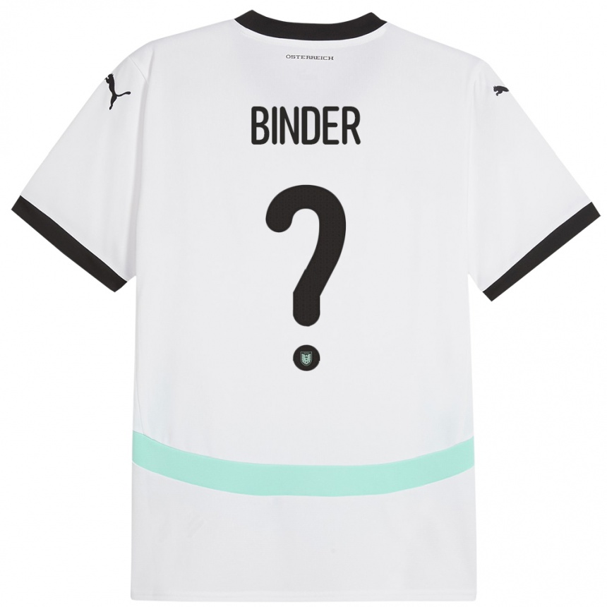 Kids Football Austria Nicolas Binder #0 White Away Jersey 24-26 T-Shirt Uk