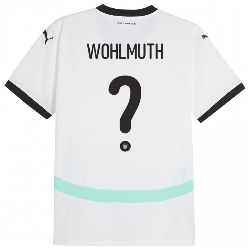 Kids Football Austria Fabian Wohlmuth #0 White Away Jersey 24-26 T-Shirt Uk