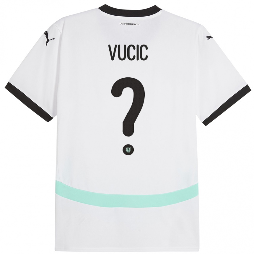 Kids Football Austria Romeo Vucic #0 White Away Jersey 24-26 T-Shirt Uk