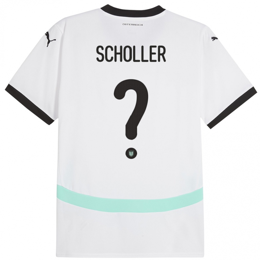 Kids Football Austria Jakob Schöller #0 White Away Jersey 24-26 T-Shirt Uk