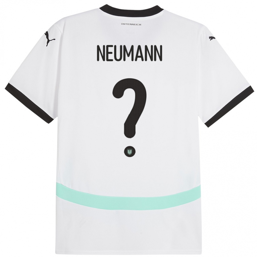 Kids Football Austria Moritz Neumann #0 White Away Jersey 24-26 T-Shirt Uk