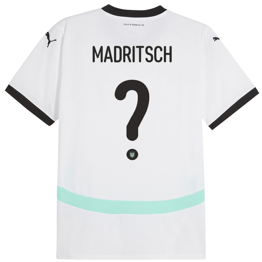 Kids Football Austria Diego Madritsch #0 White Away Jersey 24-26 T-Shirt Uk