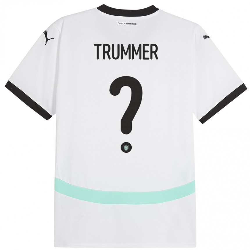 Kids Football Austria Tim Trummer #0 White Away Jersey 24-26 T-Shirt Uk