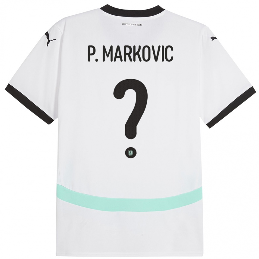 Kids Football Austria Petar Markovic #0 White Away Jersey 24-26 T-Shirt Uk