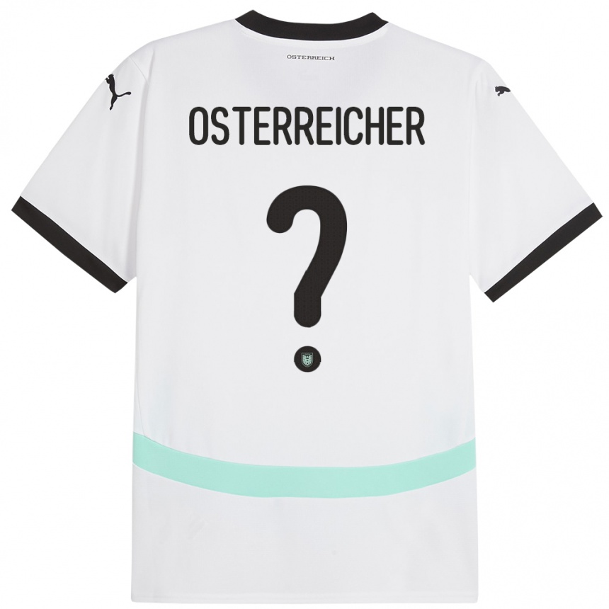 Kids Football Austria Marijan Österreicher #0 White Away Jersey 24-26 T-Shirt Uk