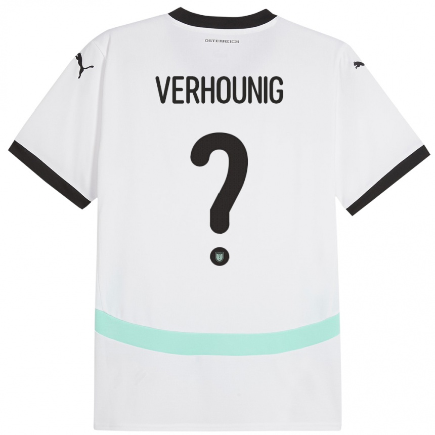 Kids Football Austria Phillip Verhounig #0 White Away Jersey 24-26 T-Shirt Uk