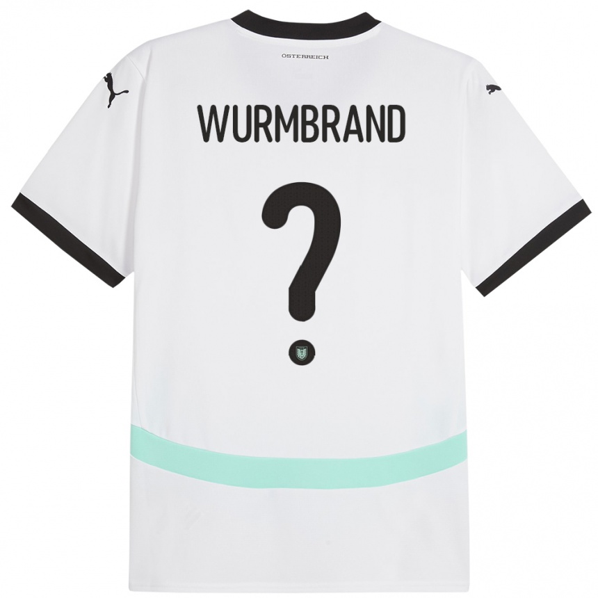 Kids Football Austria Nikolaus Wurmbrand #0 White Away Jersey 24-26 T-Shirt Uk