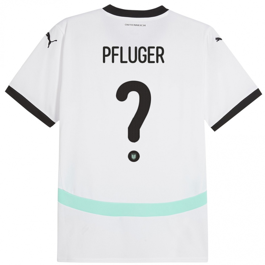 Kids Football Austria Luis Pfluger #0 White Away Jersey 24-26 T-Shirt Uk