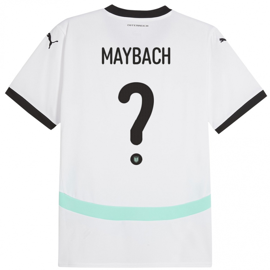 Kids Football Austria Philipp Maybach #0 White Away Jersey 24-26 T-Shirt Uk