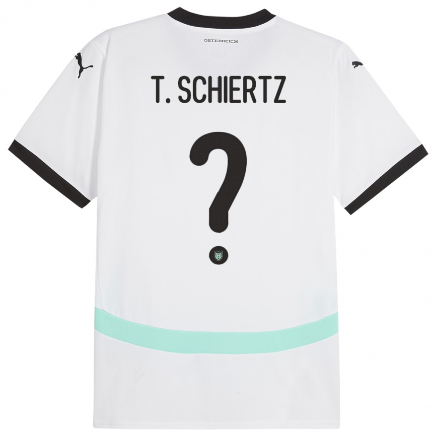 Kids Football Austria Tammo Schiertz #0 White Away Jersey 24-26 T-Shirt Uk