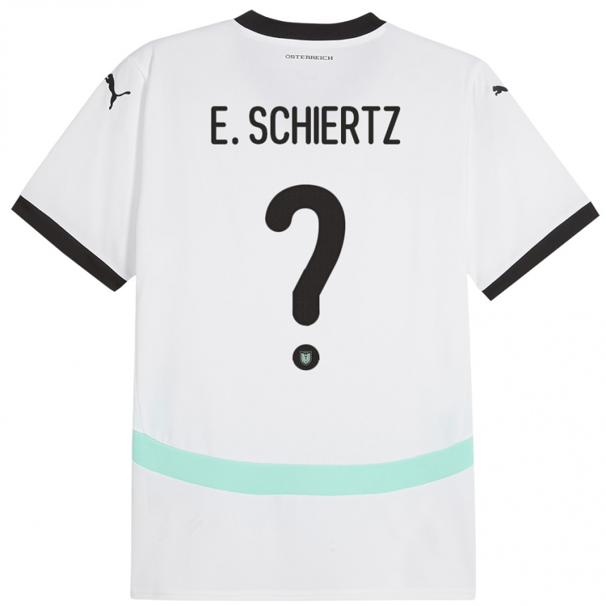 Kids Football Austria Emilio Schiertz #0 White Away Jersey 24-26 T-Shirt Uk