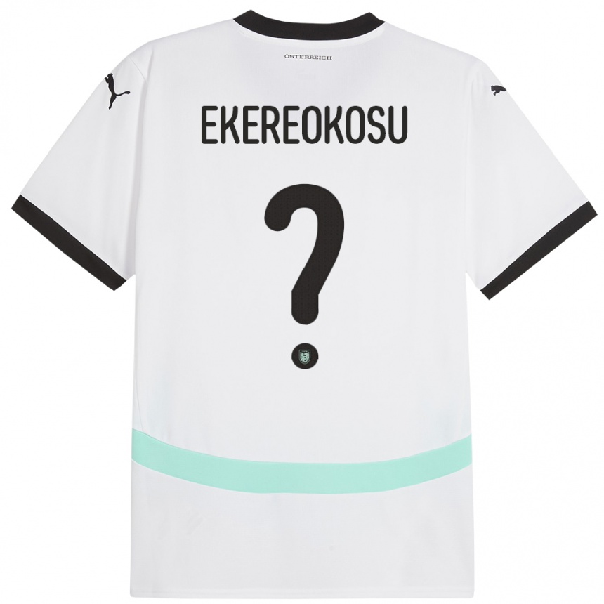 Kids Football Austria Tare Ekereokosu #0 White Away Jersey 24-26 T-Shirt Uk