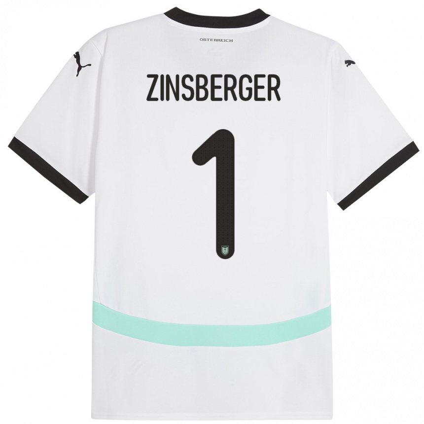 Kids Football Austria Manuela Zinsberger #1 White Away Jersey 24-26 T-Shirt Uk