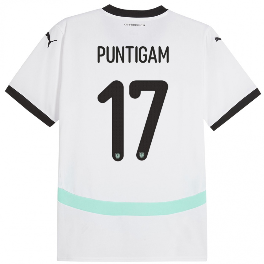 Kids Football Austria Sarah Puntigam #17 White Away Jersey 24-26 T-Shirt Uk