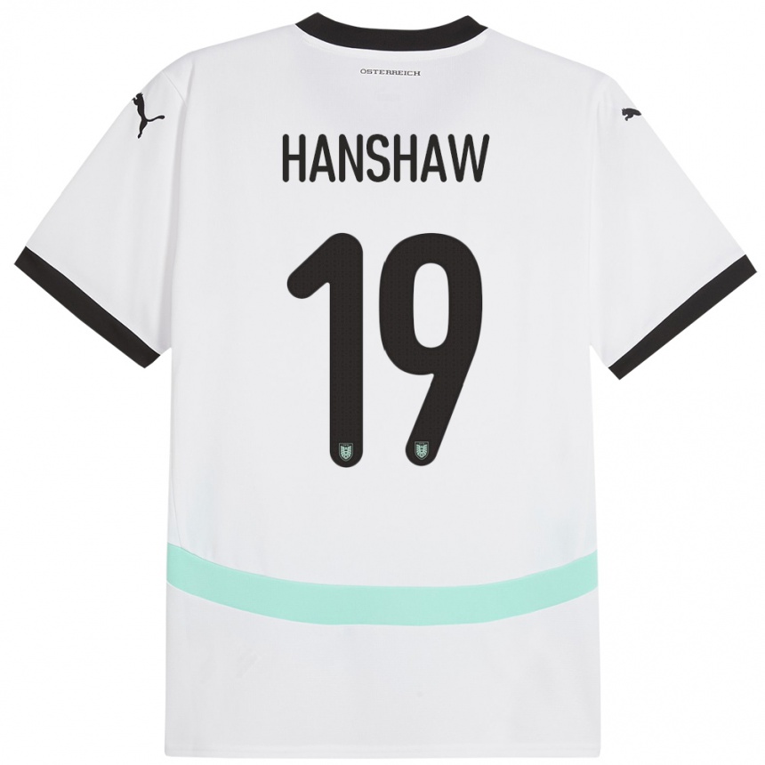 Kids Football Austria Verena Hanshaw #19 White Away Jersey 24-26 T-Shirt Uk