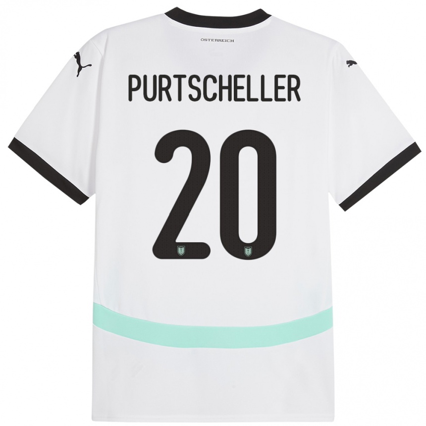 Kids Football Austria Lilli Purtscheller #20 White Away Jersey 24-26 T-Shirt Uk