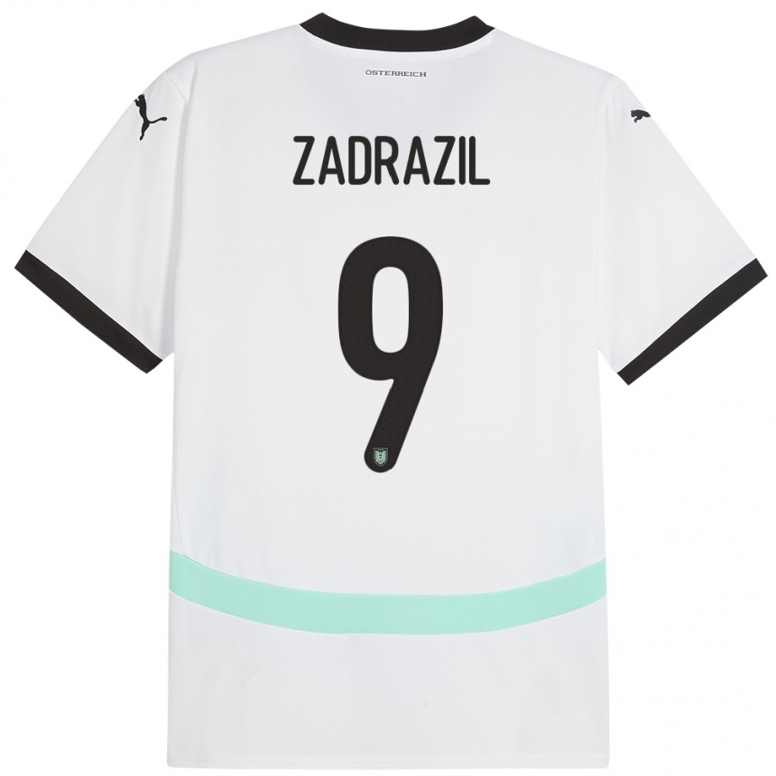 Kids Football Austria Sarah Zadrazil #9 White Away Jersey 24-26 T-Shirt Uk