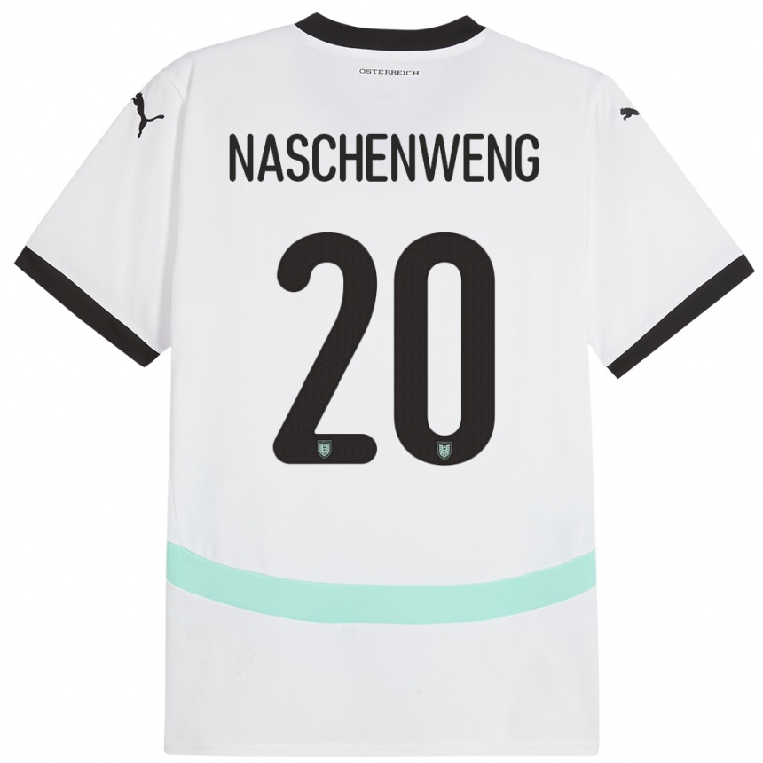 Kids Football Austria Katharina Naschenweng #20 White Away Jersey 24-26 T-Shirt Uk