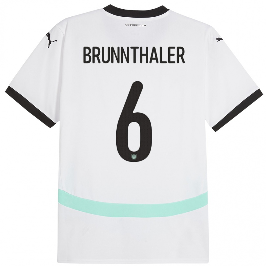 Kids Football Austria Melanie Brunnthaler #6 White Away Jersey 24-26 T-Shirt Uk