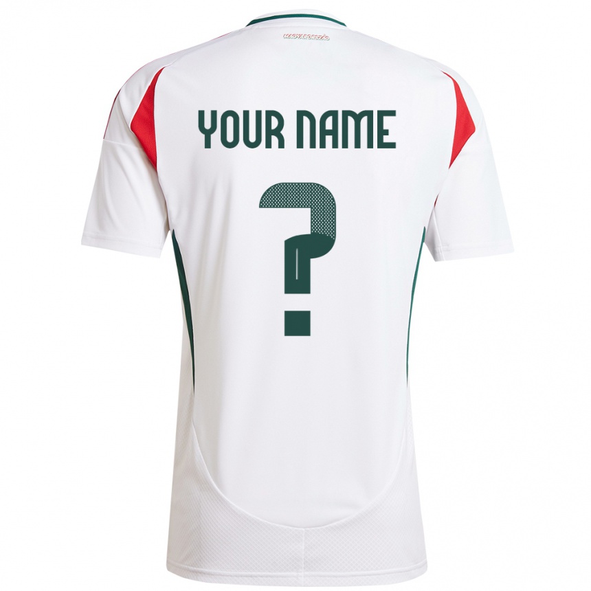 Kids Football Hungary Your Name #0 White Away Jersey 24-26 T-Shirt Uk