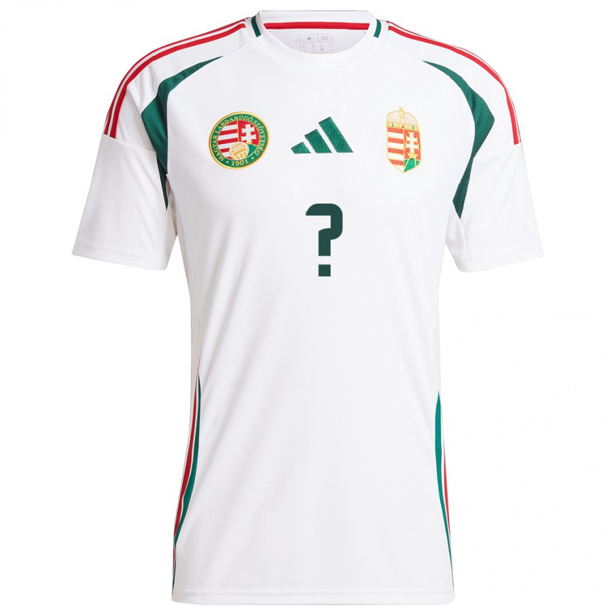 Kids Football Hungary Your Name #0 White Away Jersey 24-26 T-Shirt Uk