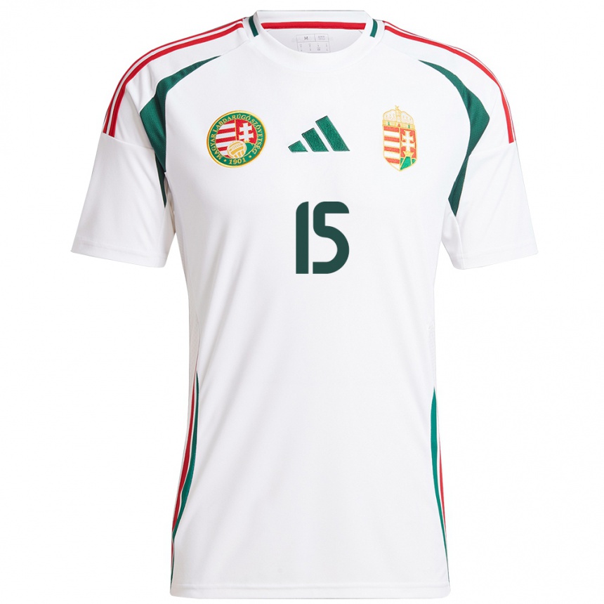 Kids Football Hungary László Kleinheisler #15 White Away Jersey 24-26 T-Shirt Uk