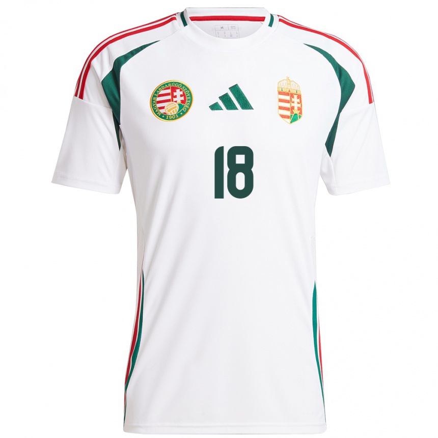 Kids Football Hungary Barnabás Barkóczi #18 White Away Jersey 24-26 T-Shirt Uk