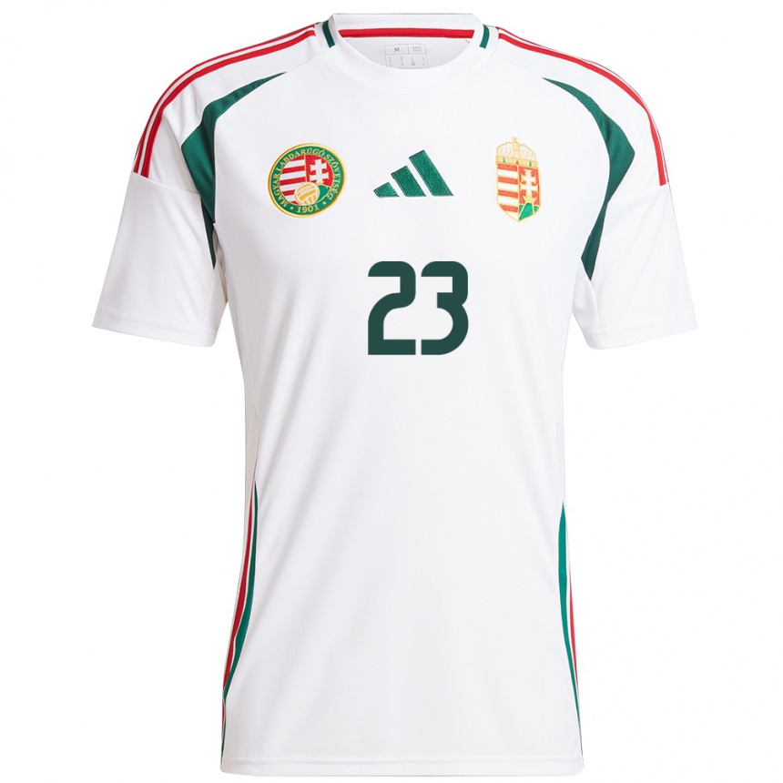 Kids Football Hungary Luca Papp #23 White Away Jersey 24-26 T-Shirt Uk