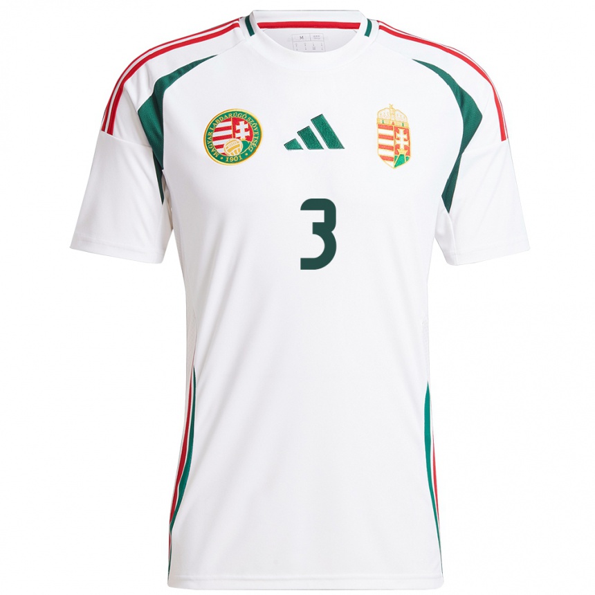 Kids Football Hungary Laura Palakovics #3 White Away Jersey 24-26 T-Shirt Uk