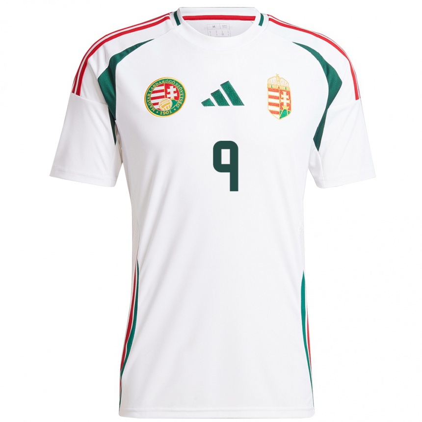 Kids Football Hungary Patrik Kovács #9 White Away Jersey 24-26 T-Shirt Uk