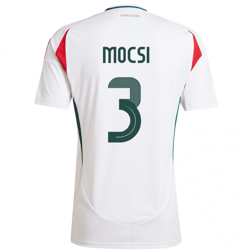 Kids Football Hungary Attila Mocsi #3 White Away Jersey 24-26 T-Shirt Uk