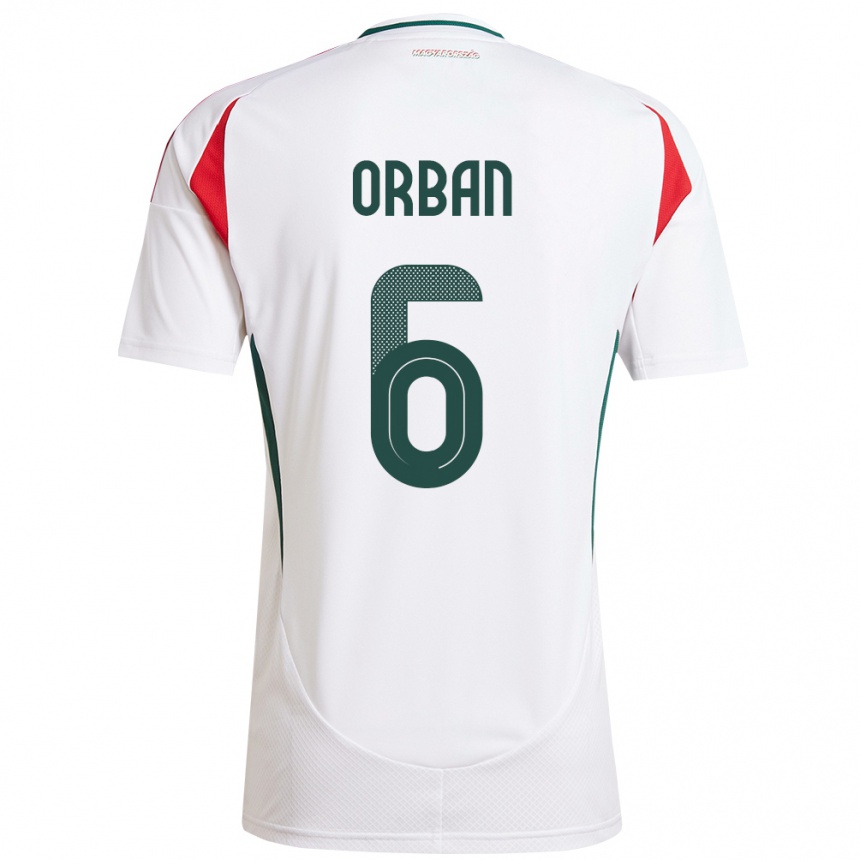 Kids Football Hungary Willi Orbán #6 White Away Jersey 24-26 T-Shirt Uk