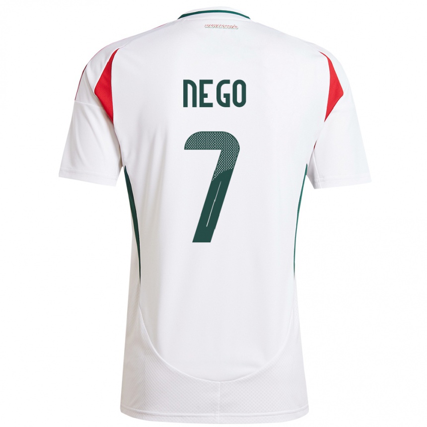 Kids Football Hungary Loïc Nego #7 White Away Jersey 24-26 T-Shirt Uk