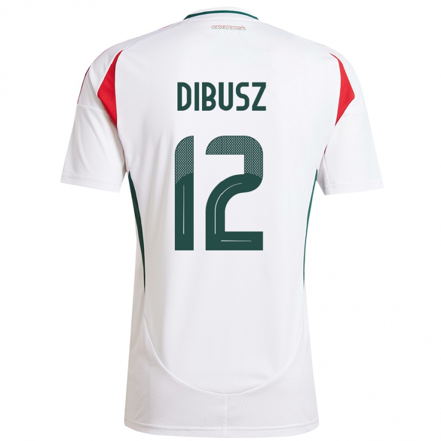 Kids Football Hungary Dénes Dibusz #12 White Away Jersey 24-26 T-Shirt Uk