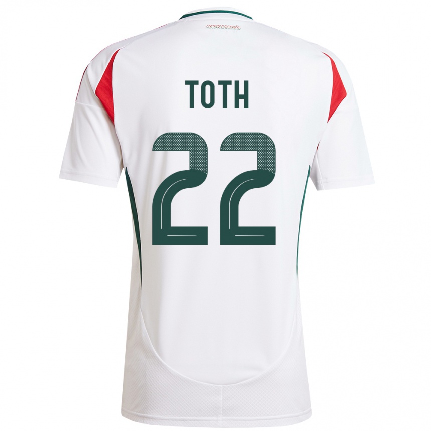 Kids Football Hungary Balázs Tóth #22 White Away Jersey 24-26 T-Shirt Uk