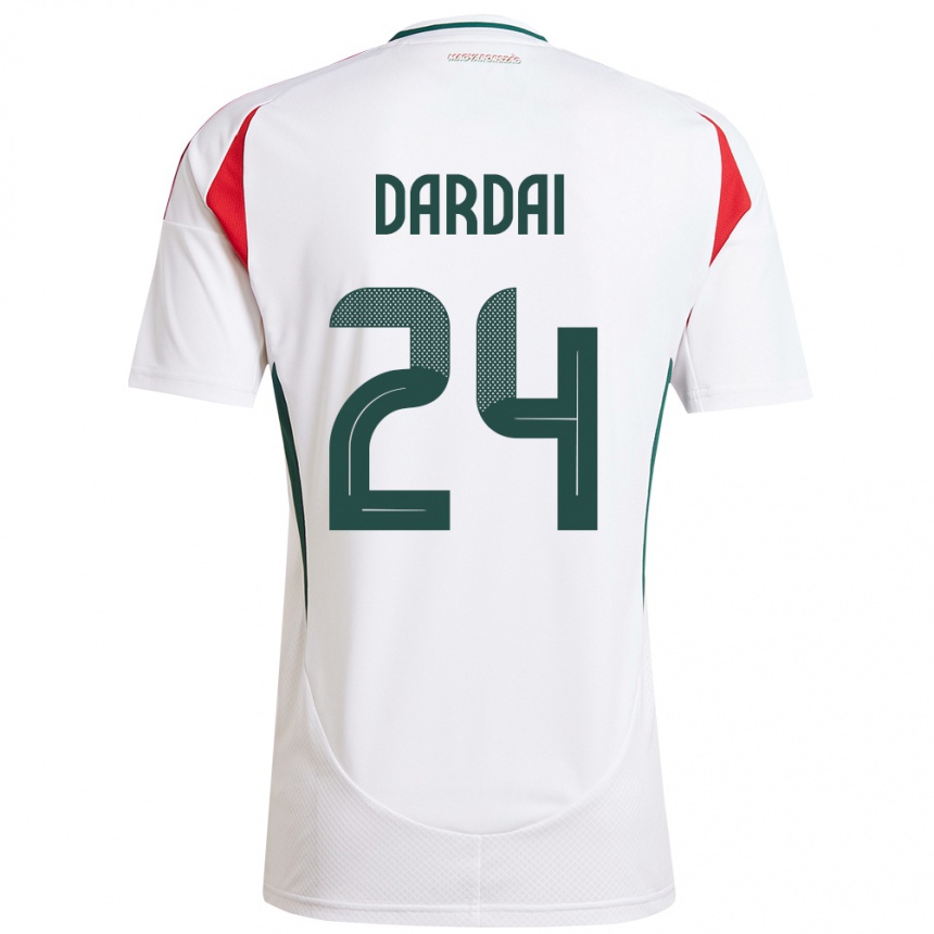 Kids Football Hungary Márton Dárdai #24 White Away Jersey 24-26 T-Shirt Uk