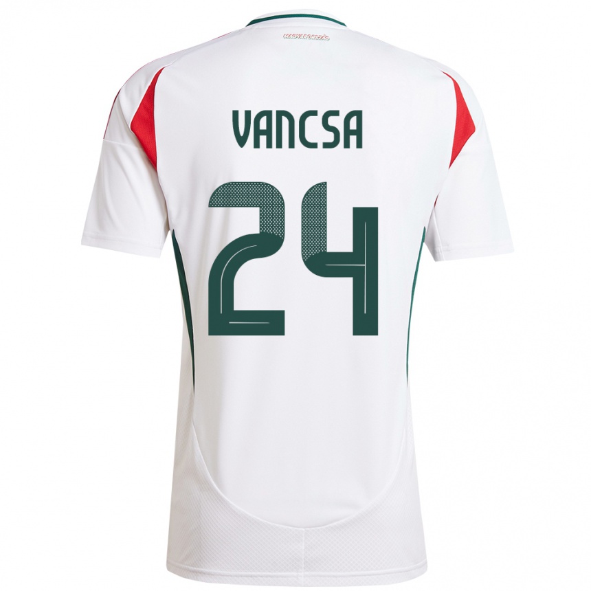 Kids Football Hungary Zalán Vancsa #24 White Away Jersey 24-26 T-Shirt Uk