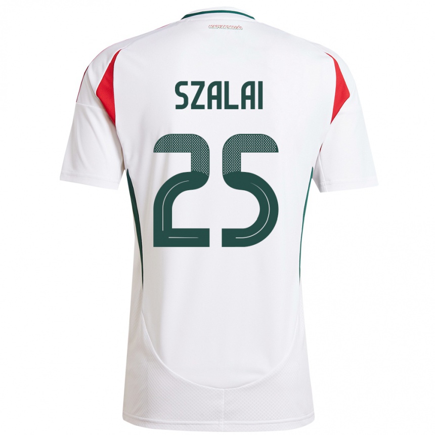 Kids Football Hungary Gábor Szalai #25 White Away Jersey 24-26 T-Shirt Uk