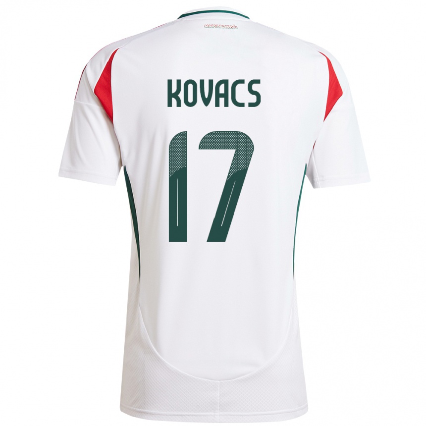 Kids Football Hungary Mátyás Kovács #17 White Away Jersey 24-26 T-Shirt Uk