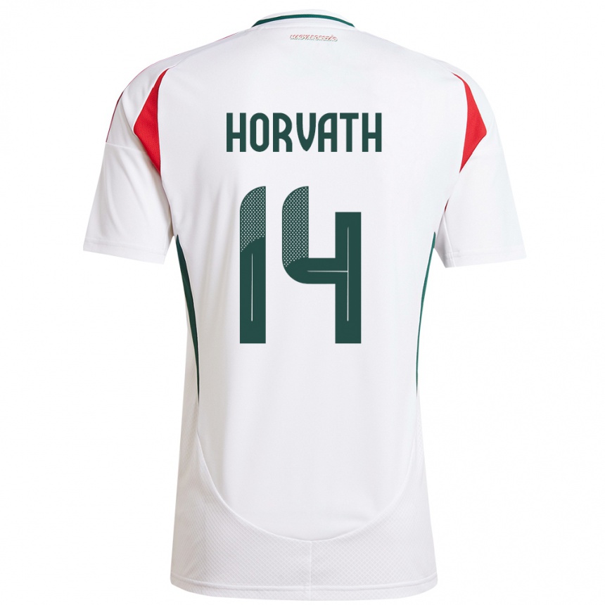 Kids Football Hungary Artúr Horváth #14 White Away Jersey 24-26 T-Shirt Uk