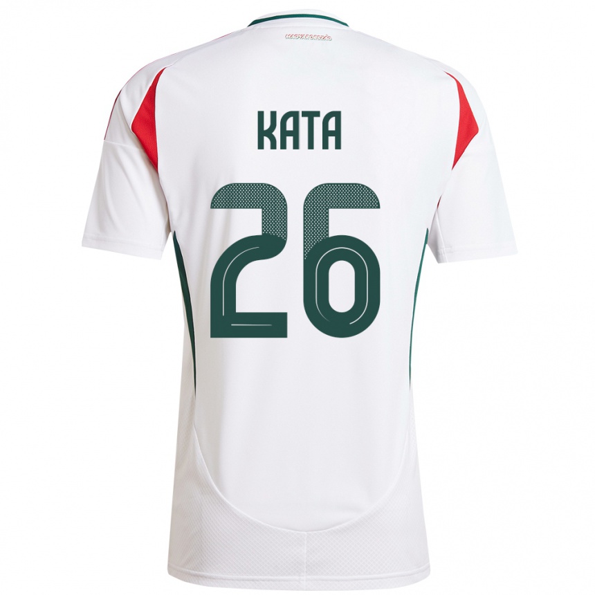 Kids Football Hungary Mihály Kata #26 White Away Jersey 24-26 T-Shirt Uk