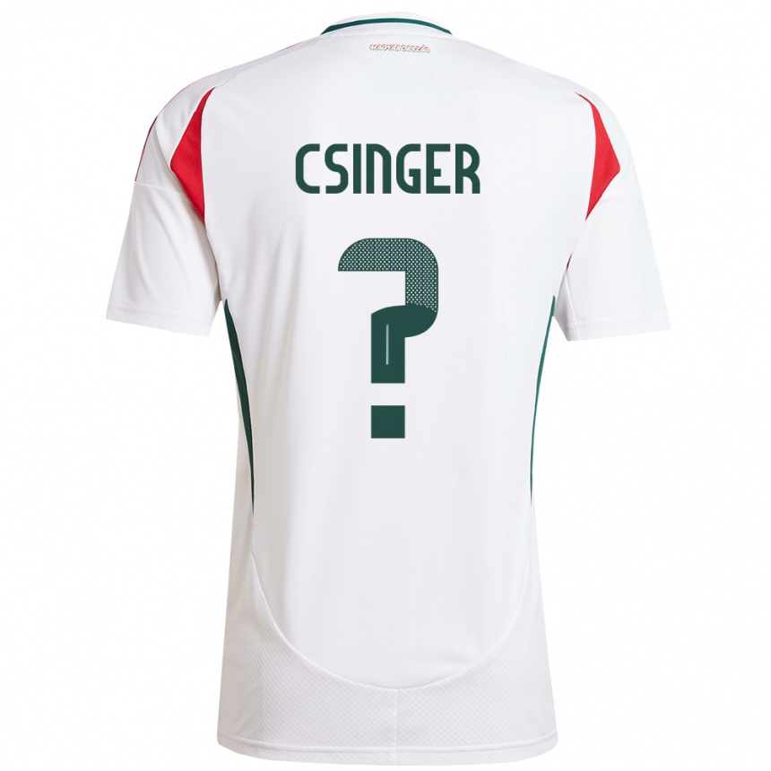 Kids Football Hungary Márk Csinger #0 White Away Jersey 24-26 T-Shirt Uk