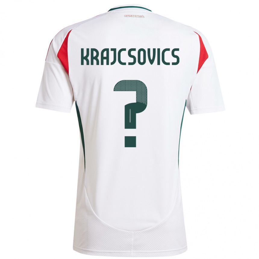 Kids Football Hungary Ábel Krajcsovics #0 White Away Jersey 24-26 T-Shirt Uk