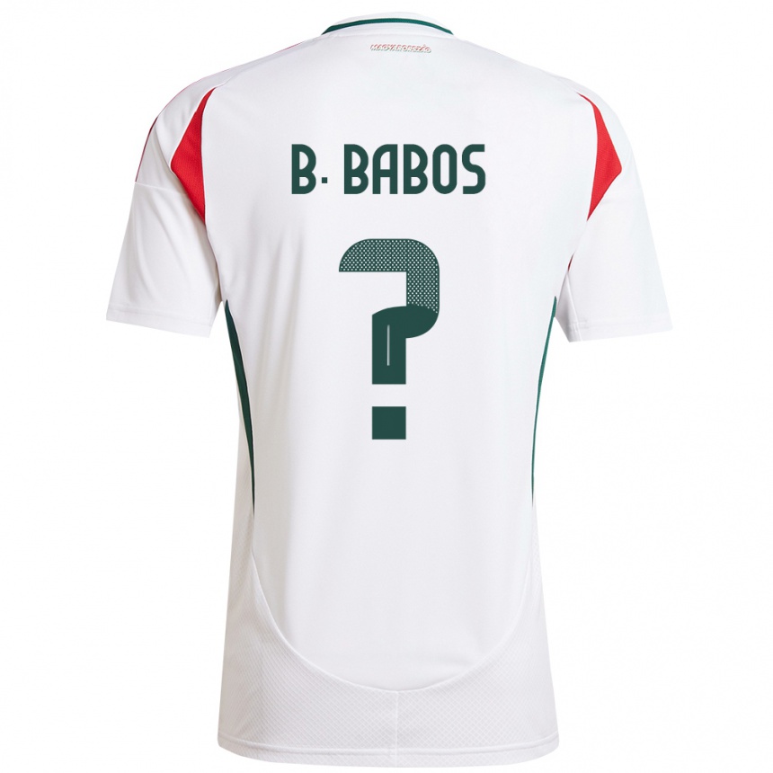 Kids Football Hungary Bence Babos #0 White Away Jersey 24-26 T-Shirt Uk